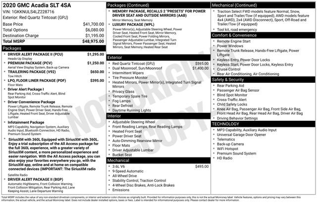 Used 2020 GMC Acadia SLT w/ Driver Alert Package II AWD/4WD image 3