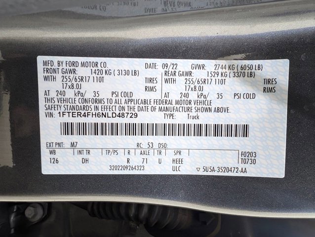 Certified 2022 Ford Ranger Lariat w/ Equipment Group 501A High image 11