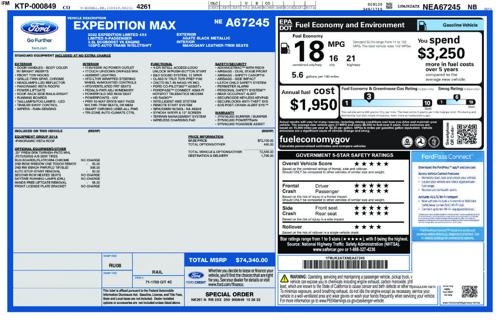 Certified 2022 Ford Expedition Max Limited AWD/4WD image 2