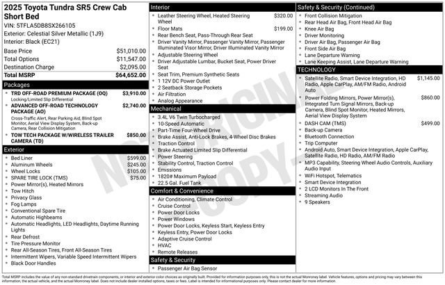 Used 2025 Toyota Tundra SR5 w/ TRD Off-Road Premium Package image 35