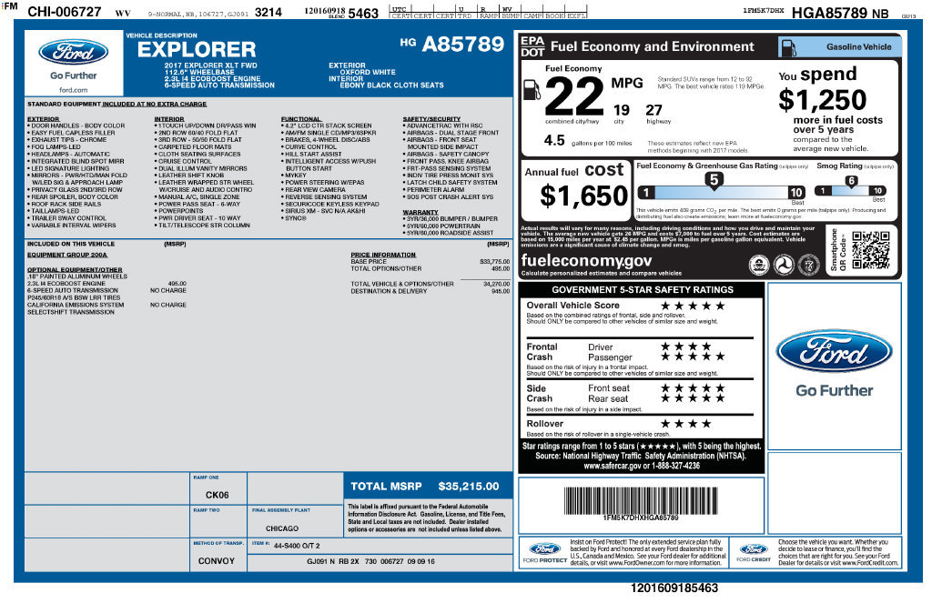 Certified 2017 Ford Explorer XLT FWD image 5