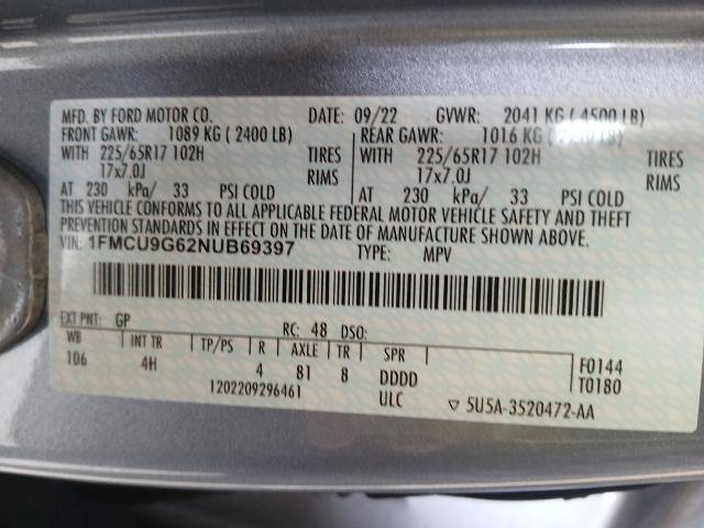 Certified 2022 Ford Escape SE w/ Convenience Package image 20