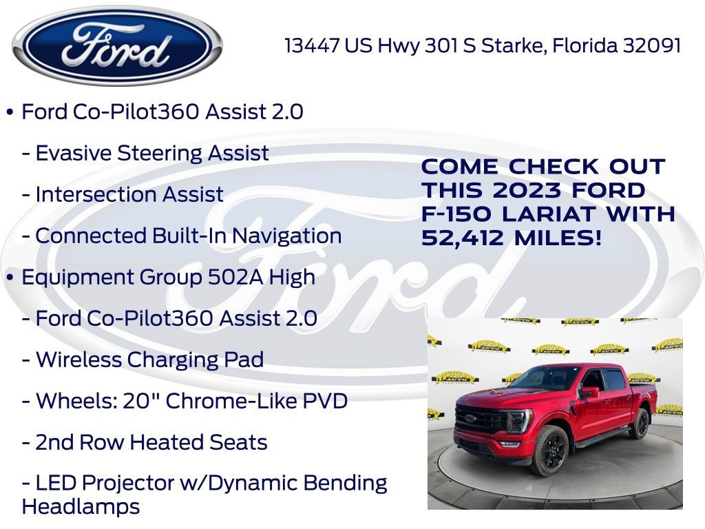 Certified 2023 Ford F150 Lariat w/ Equipment Group 502A High AWD/4WD image 22