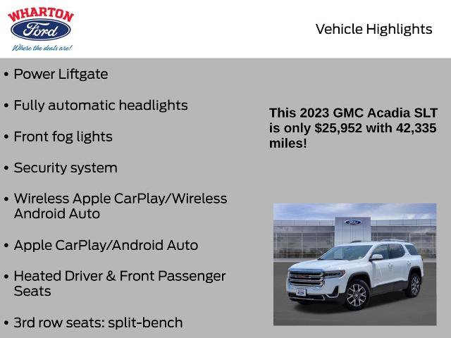 Used 2023 GMC Acadia SLT FWD image 10