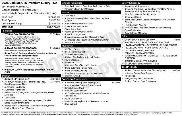 Used 2025 Cadillac CT5 Premium Luxury w/ Technology Package image 9