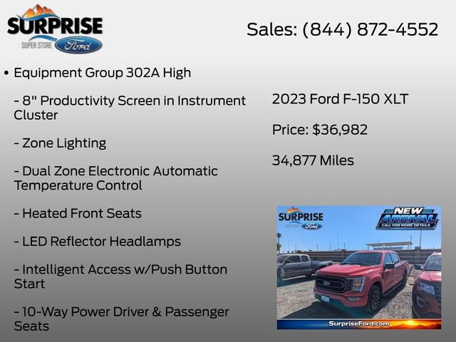 Certified 2023 Ford F150 XLT w/ Equipment Group 302A High RWD image 13