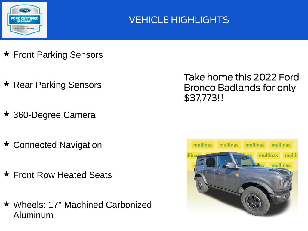 Certified 2022 Ford Bronco Badlands AWD/4WD image 19
