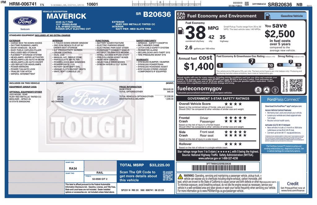 Certified 2025 Ford Maverick XLT FWD image 13