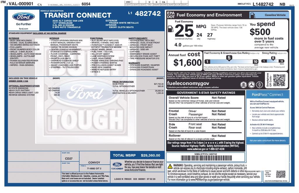 Certified 2020 Ford Transit Connect XLT FWD image 2