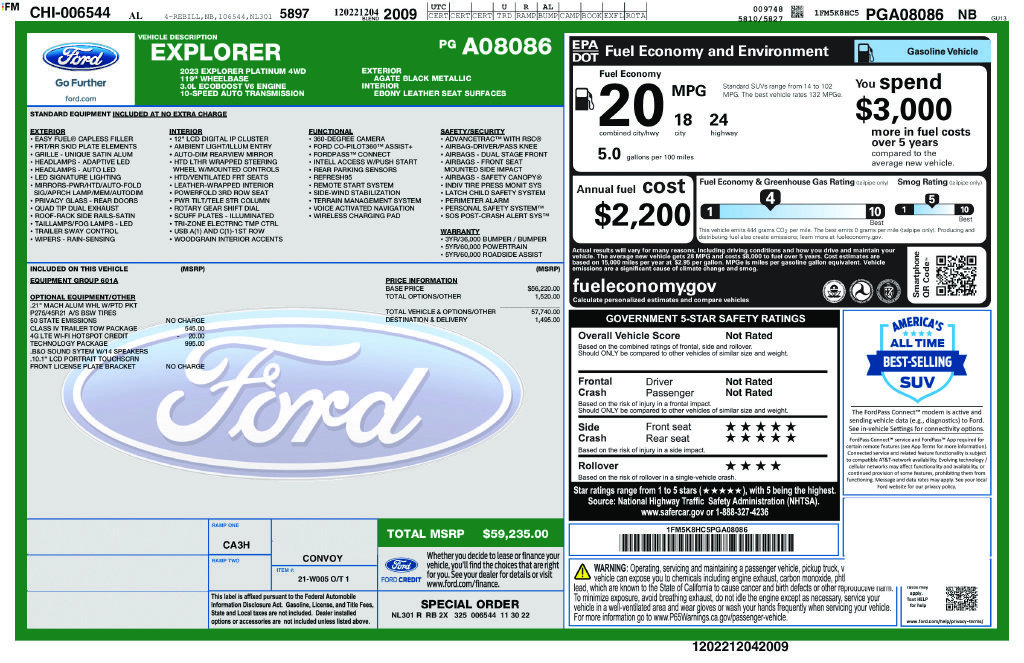 Certified 2023 Ford Explorer Platinum w/ Technology Package AWD/4WD image 27