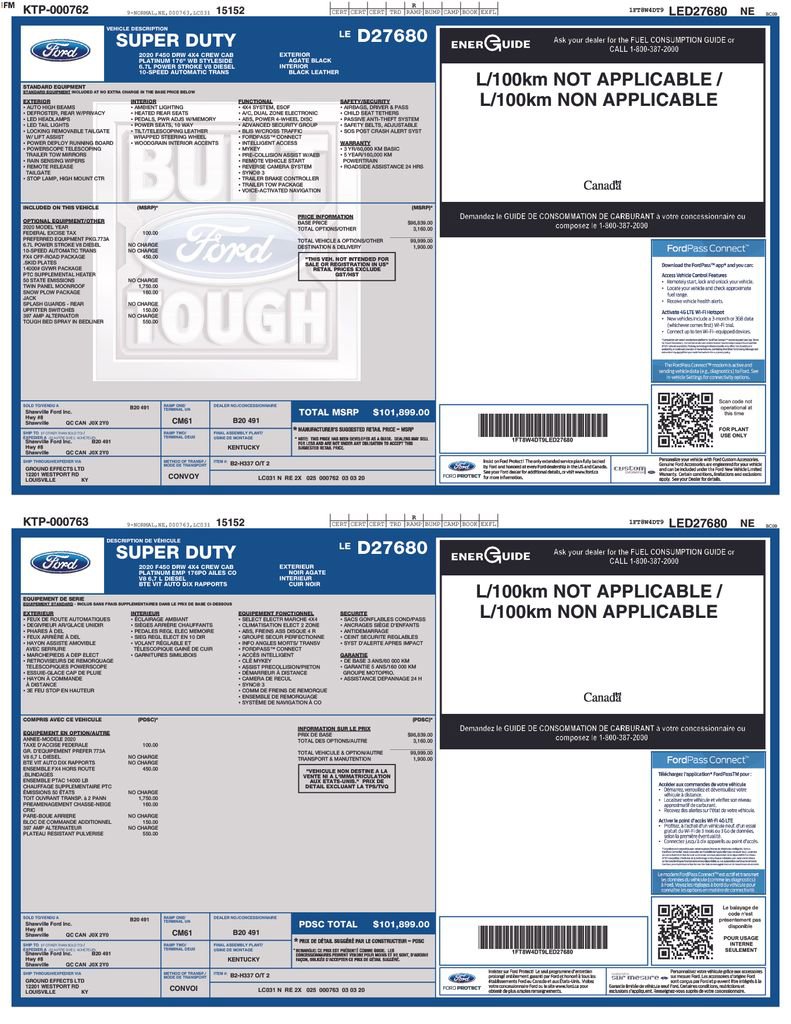 Certified 2020 Ford F450 Platinum w/ FX4 Off-Road Package AWD/4WD image 26