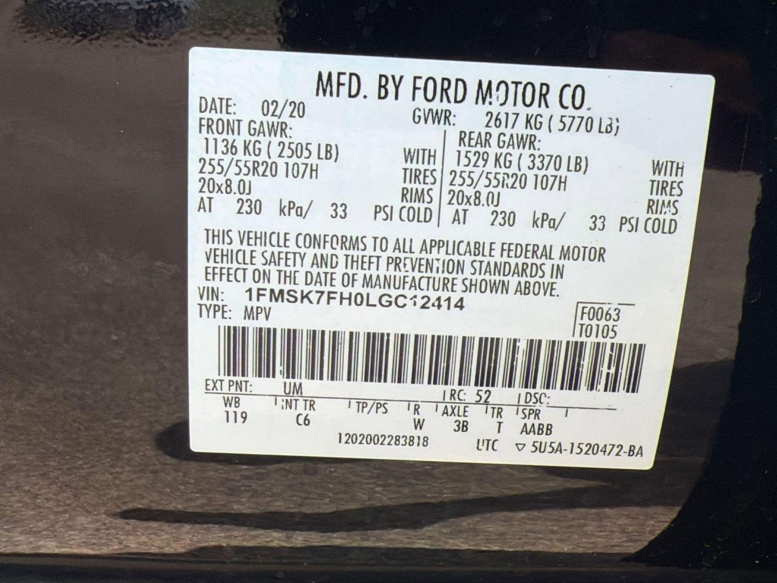 Certified 2020 Ford Explorer Limited w/ Class III Trailer Tow Package RWD image 20