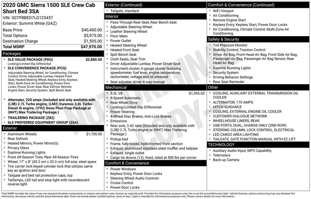 Used 2020 GMC Sierra 1500 SLE w/ SLE Value Package image 5