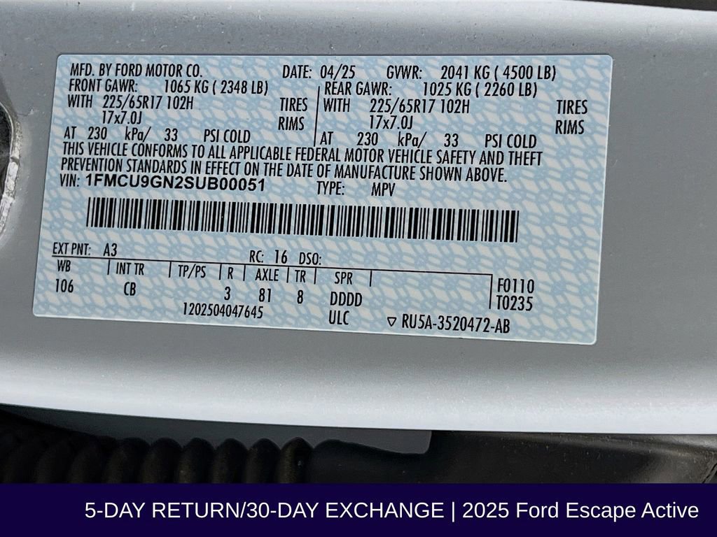 Certified 2025 Ford Escape Active image 34