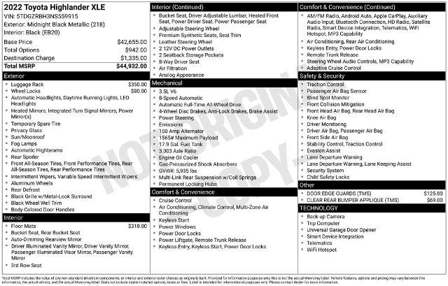 Used 2022 Toyota Highlander XLE AWD/4WD image 6