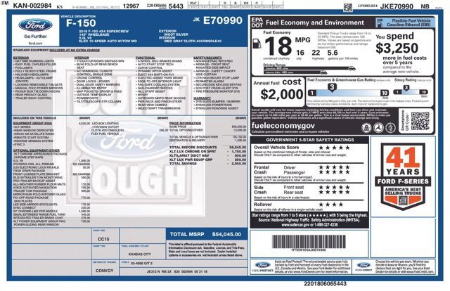 Certified 2018 Ford F150 XLT w/ Equipment Group 302A Luxury AWD/4WD image 2