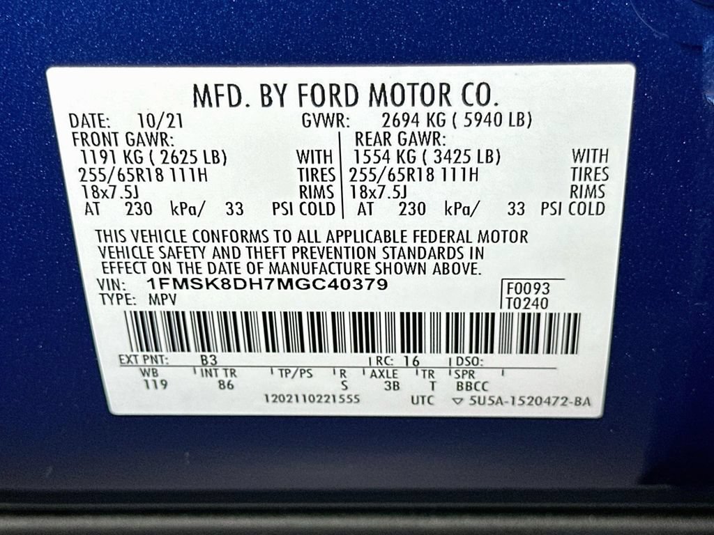 Certified 2021 Ford Explorer XLT AWD/4WD image 21