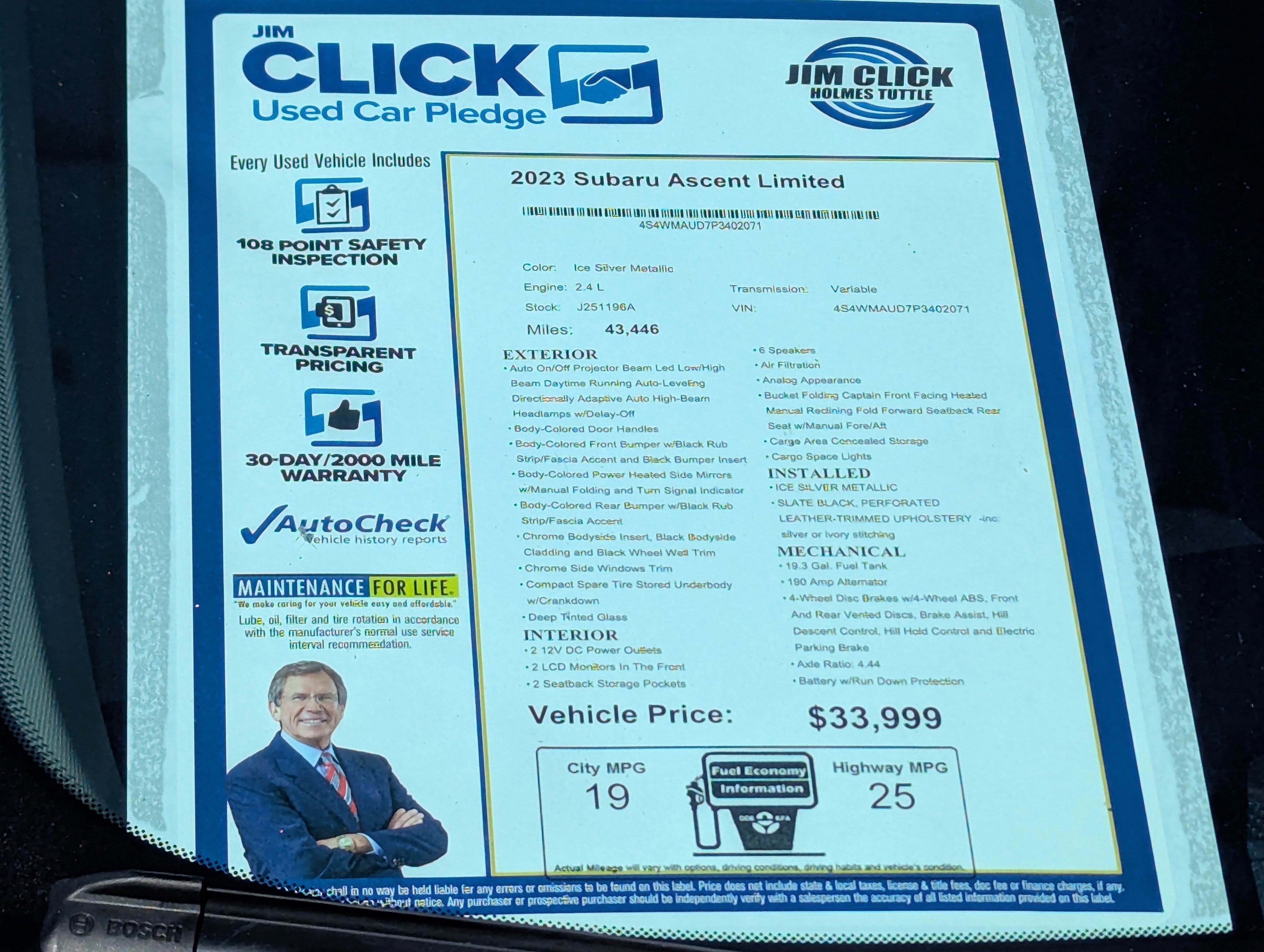 Used 2023 Subaru Ascent Limited w/ Technology Package image 15