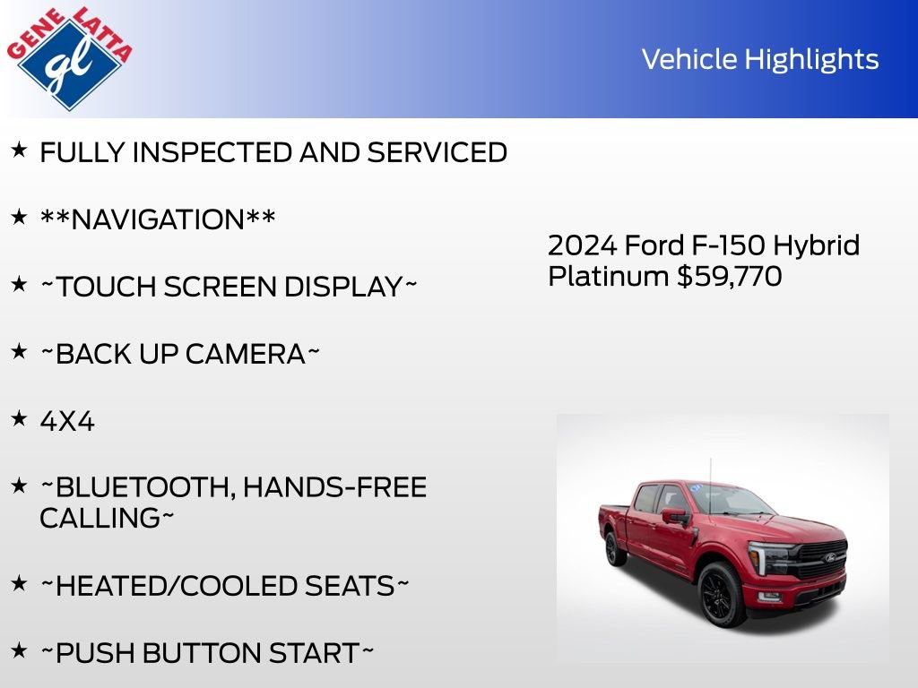 Certified 2024 Ford F150 Platinum w/ Equipment Group 702A High AWD/4WD image 34