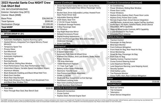 Used 2023 Hyundai Santa Cruz Night AWD/4WD image 39