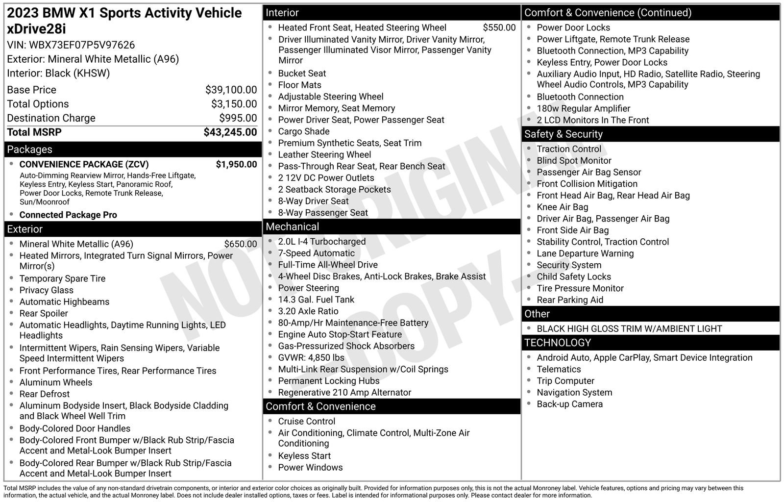 Used 2023 BMW X1 xDrive28i w/ Convenience Package AWD/4WD image 4