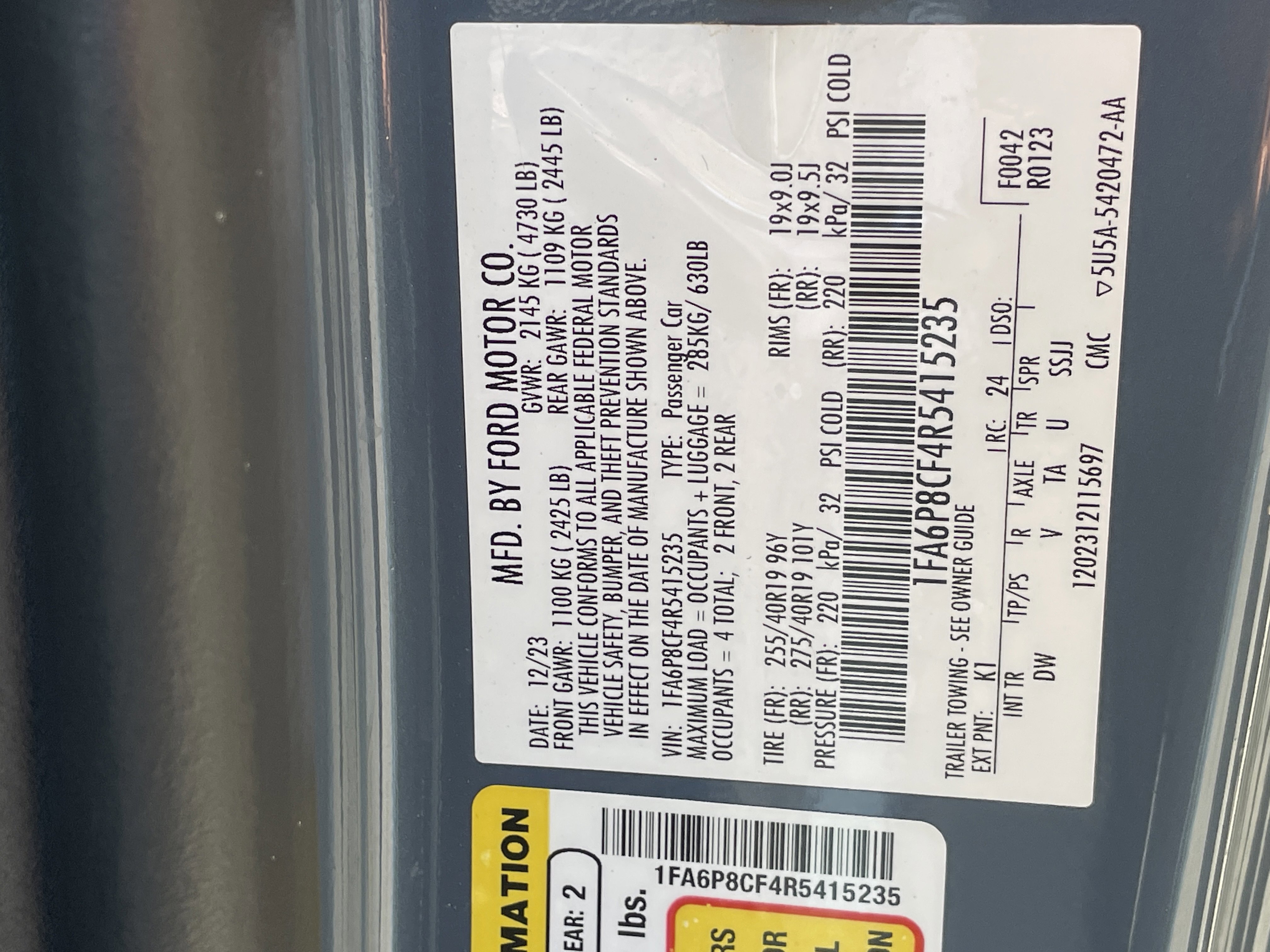 Certified 2024 Ford Mustang GT w/ GT Performance Package RWD image 28