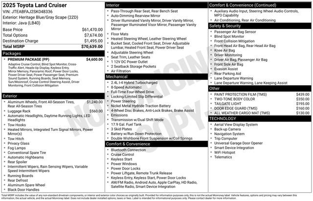 Used 2025 Toyota Land Cruiser w/ Premium Package AWD/4WD image 52