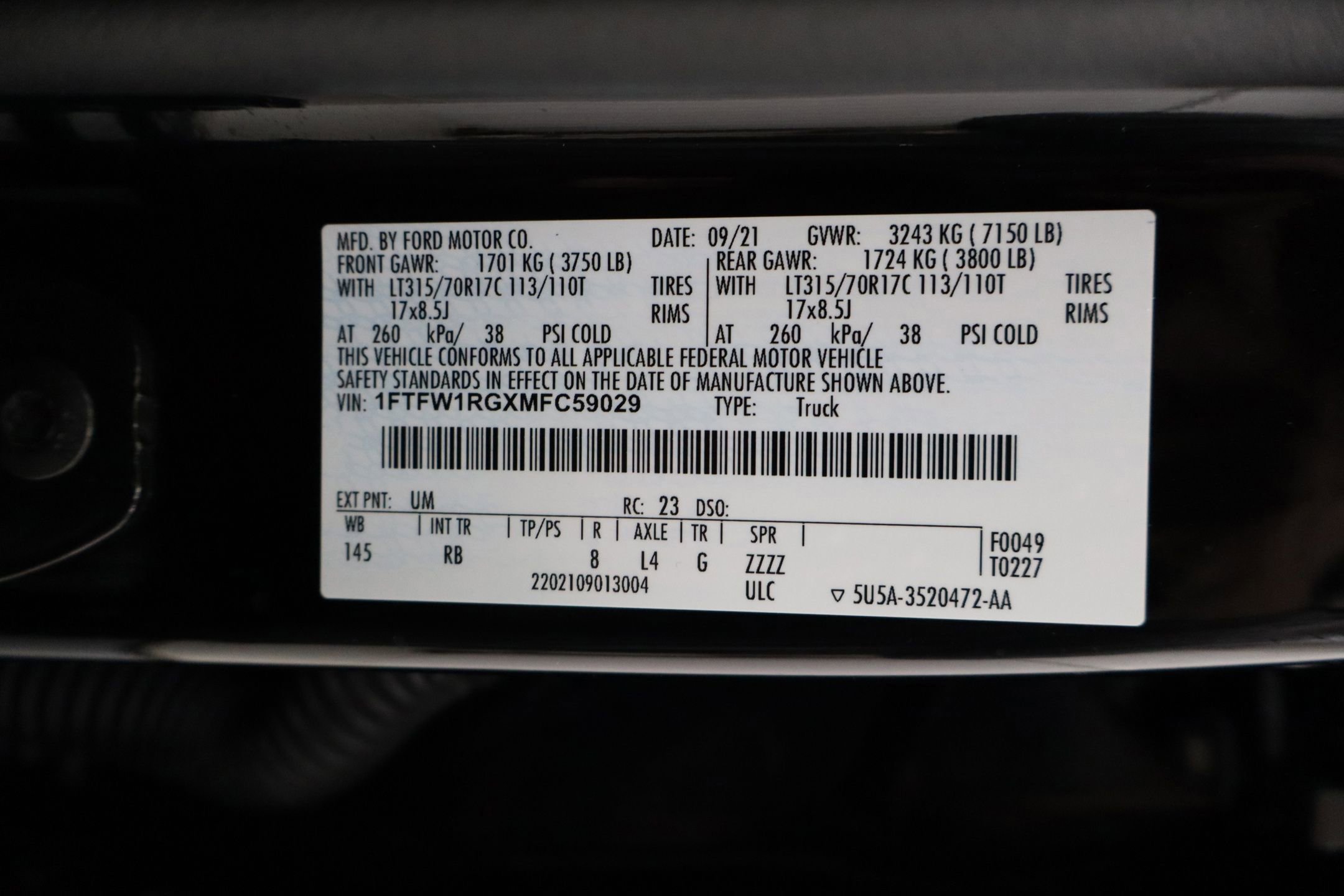 Certified 2021 Ford F150 Raptor w/ Equipment Group 801A High image 37