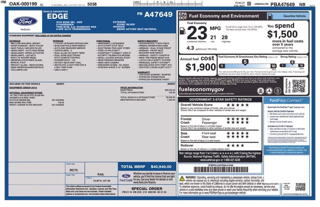 Certified 2023 Ford Edge SEL AWD/4WD image 11