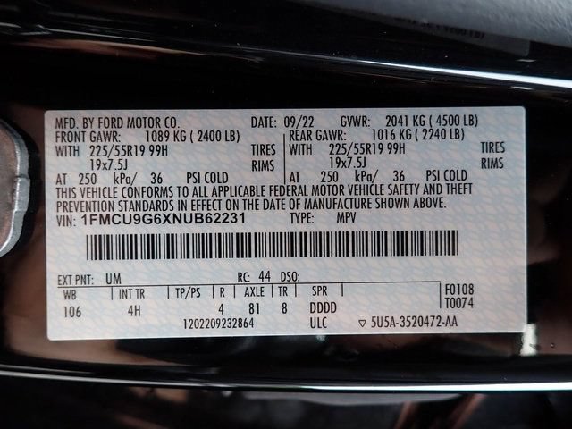 Certified 2022 Ford Escape SE w/ SE Sport Appearance Package AWD/4WD image 22