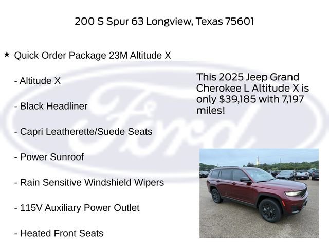 Used 2025 Jeep Grand Cherokee L Altitude RWD image 5