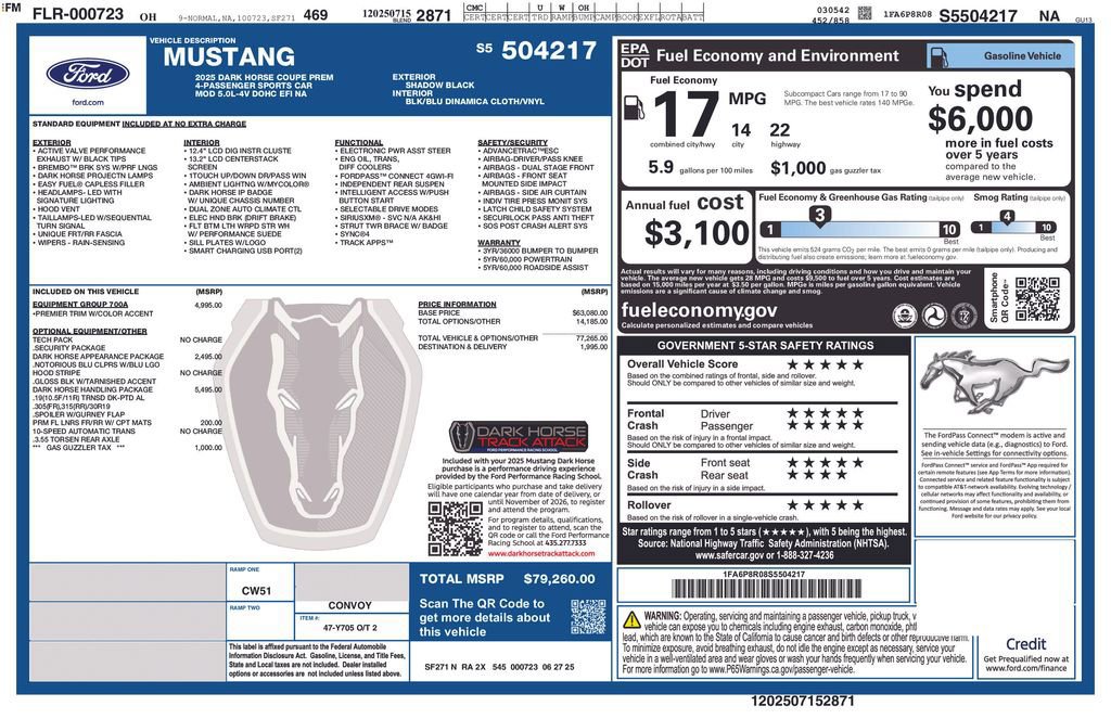 Certified 2025 Ford Mustang Dark Horse w/ Dark Horse Handlin Package image 31