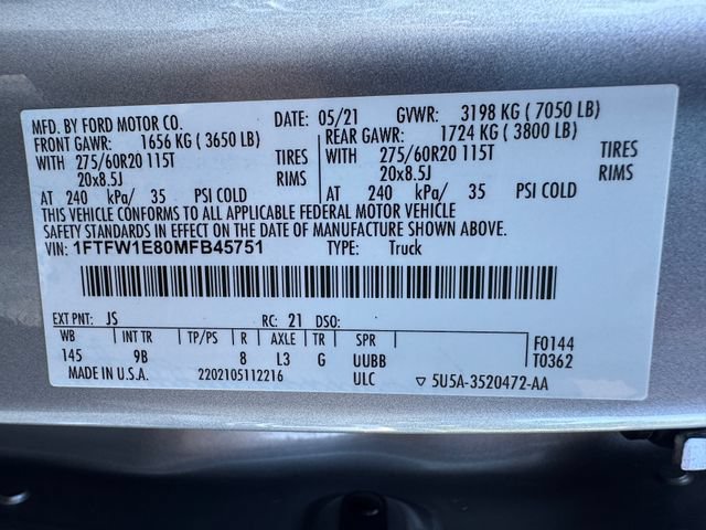 Certified 2021 Ford F150 Platinum w/ Equipment Group 701A High AWD/4WD image 33