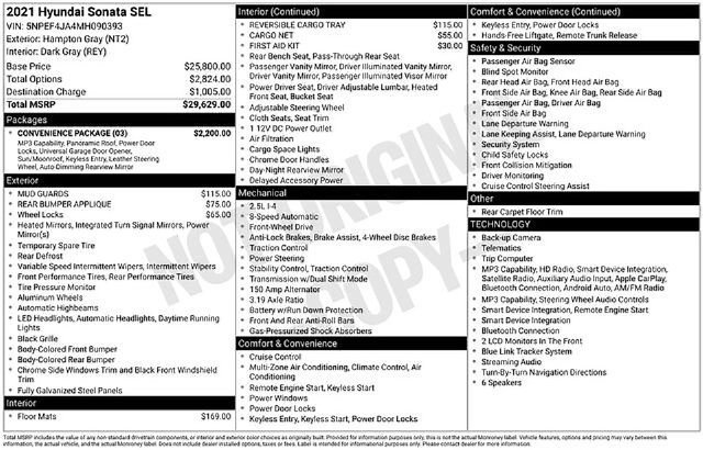 Used 2021 Hyundai Sonata SEL w/ Convenience Package FWD image 18