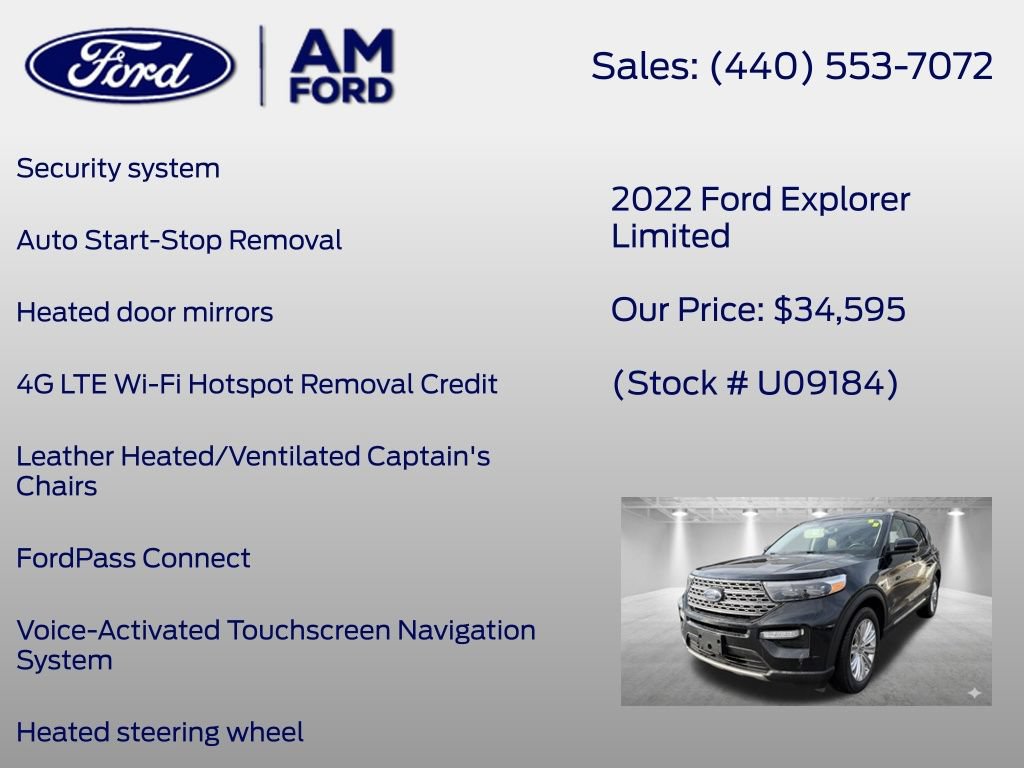 Certified 2022 Ford Explorer Limited w/ Equipment Group 301A AWD/4WD image 26