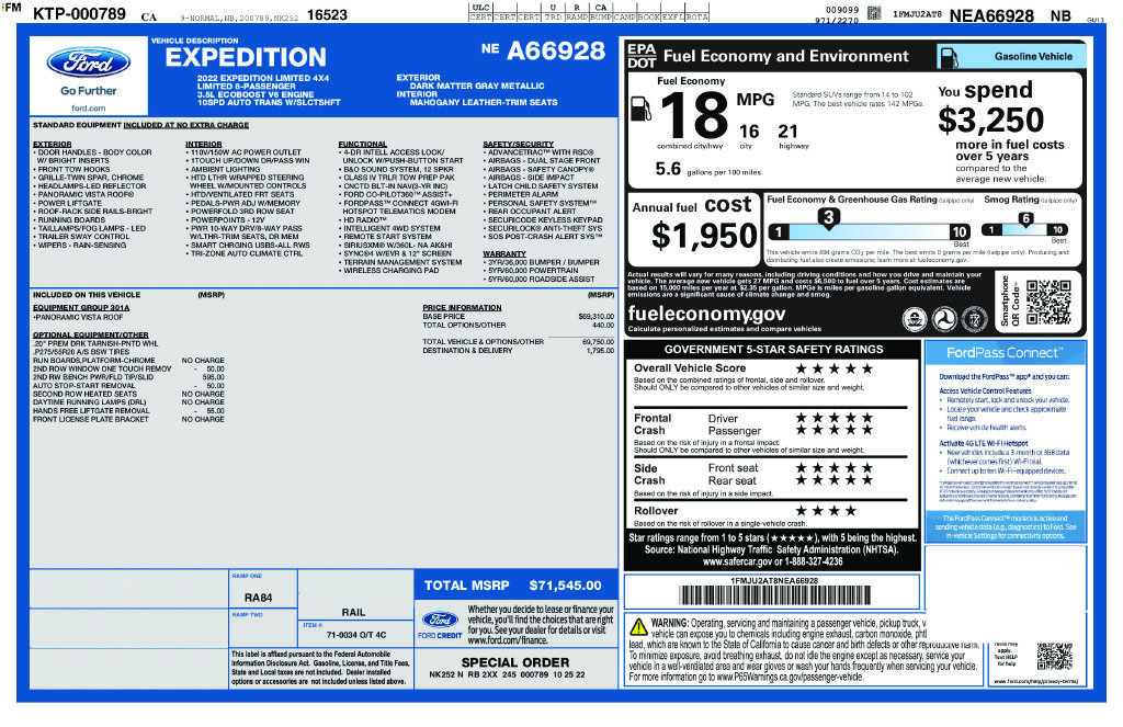 Certified 2022 Ford Expedition Limited AWD/4WD image 5