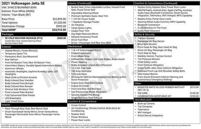 Used 2021 Volkswagen Jetta SE w/ SE Cold Weather Package image 9