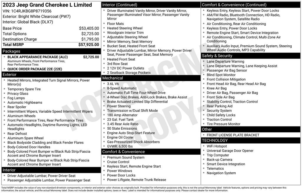 Used 2023 Jeep Grand Cherokee L Limited w/ Black Appearance Package AWD/4WD image 42
