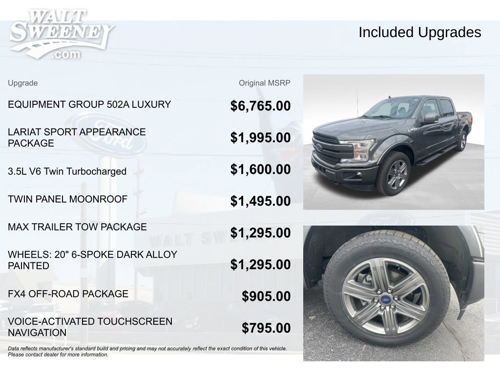 Certified 2020 Ford F150 Lariat w/ Equipment Group 502A Luxury image 11