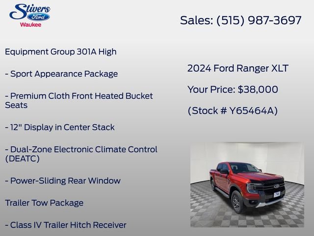 Certified 2024 Ford Ranger XLT w/ Equipment Group 301A High AWD/4WD image 8