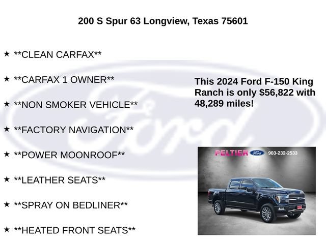 Certified 2024 Ford F150 King Ranch w/ FX4 Off-Road Package AWD/4WD image 10