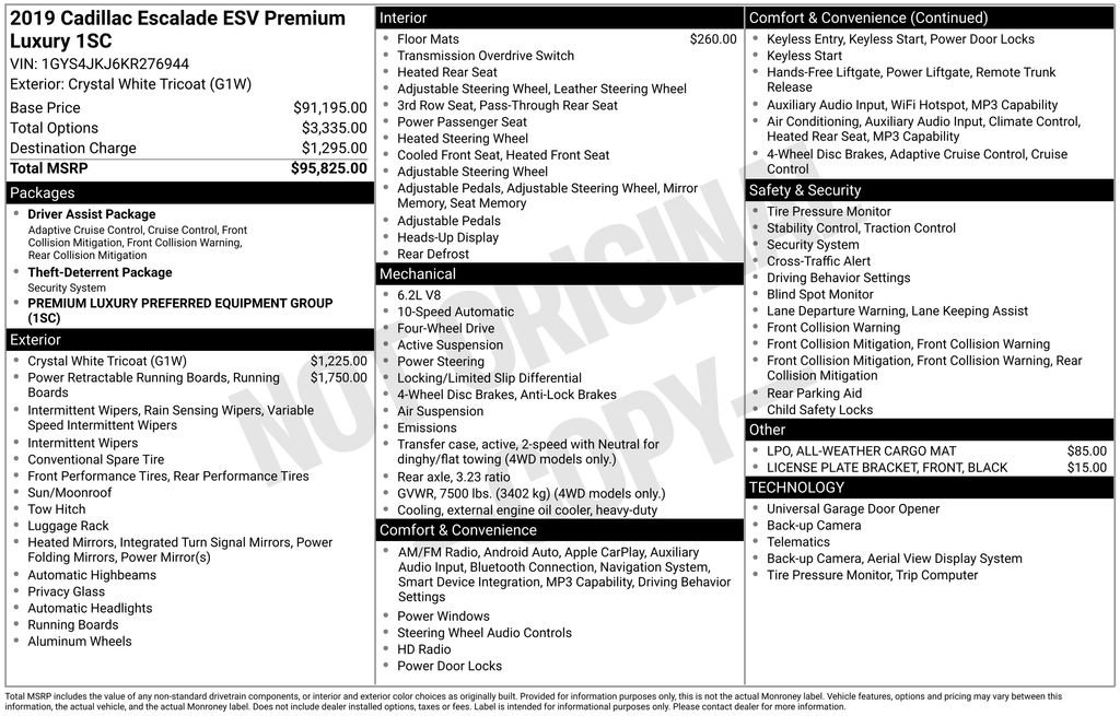 Used 2019 Cadillac Escalade ESV Premium Luxury AWD/4WD image 3