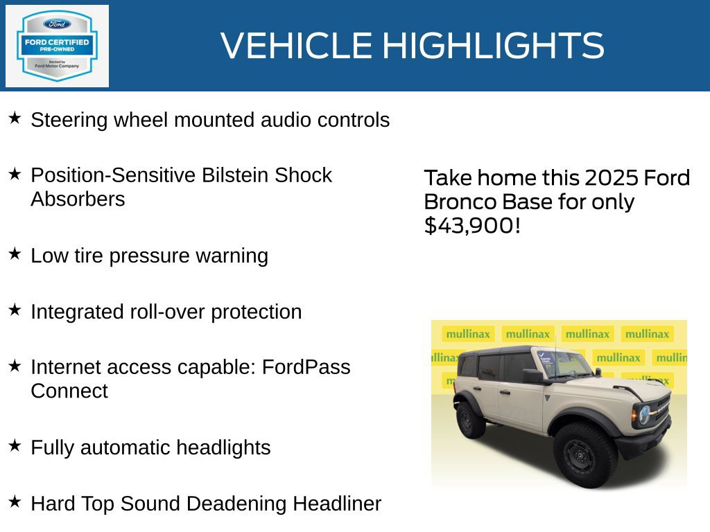 Certified 2025 Ford Bronco 4-Door w/ Sasquatch Package AWD/4WD image 22