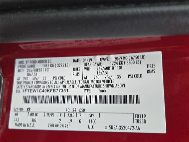 Certified 2019 Ford F150 Lariat w/ Trailer Tow Package RWD image 16