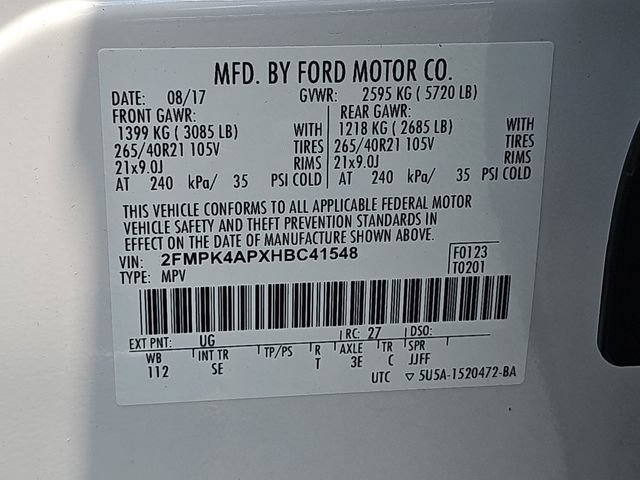 Certified 2017 Ford Edge Sport w/ Equipment Group 401A AWD/4WD image 38