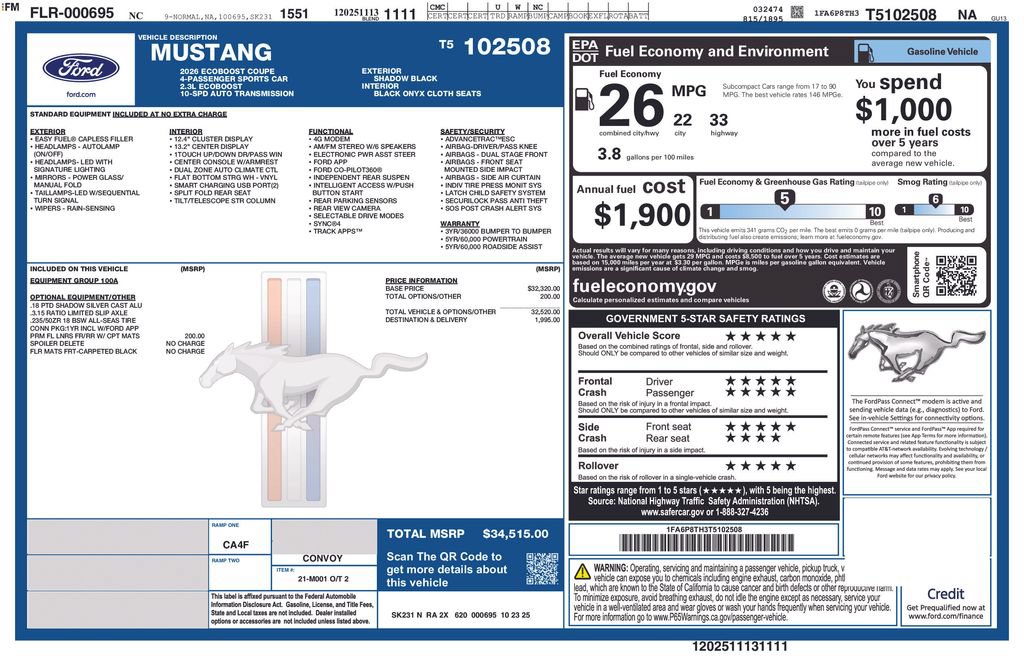 Certified 2026 Ford Mustang Coupe RWD image 32