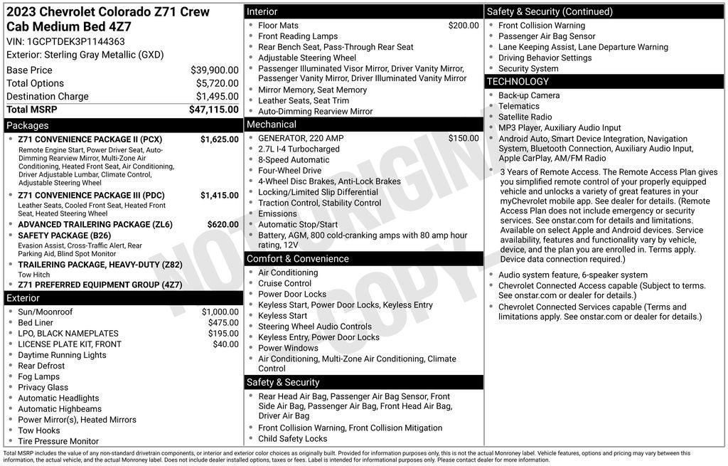 Used 2023 Chevrolet Colorado Z71 w/ Z71 Convenience Package 2 AWD/4WD image 35