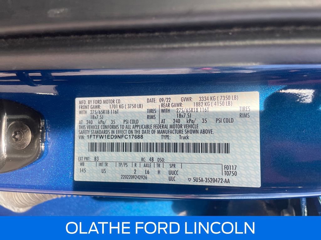 Certified 2022 Ford F150 XLT w/ Equipment Group 302A High image 25