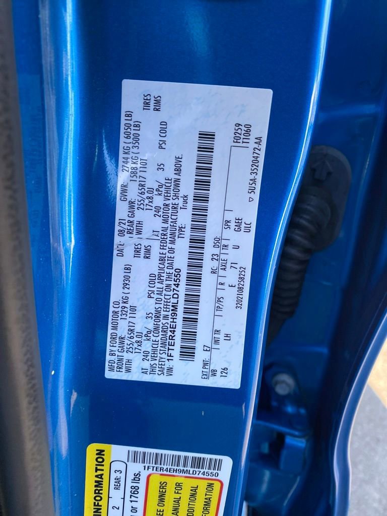 Certified 2021 Ford Ranger XL w/ Equipment Group 101A High image 16