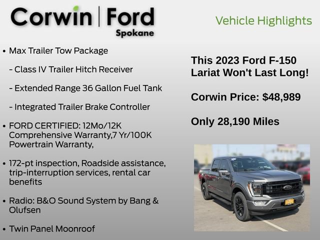 Certified 2023 Ford F150 Lariat w/ Equipment Group 502A High AWD/4WD image 25